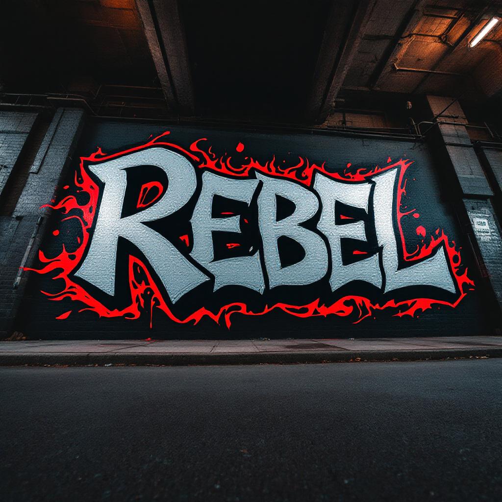 Rebel dark gothic style graffiti