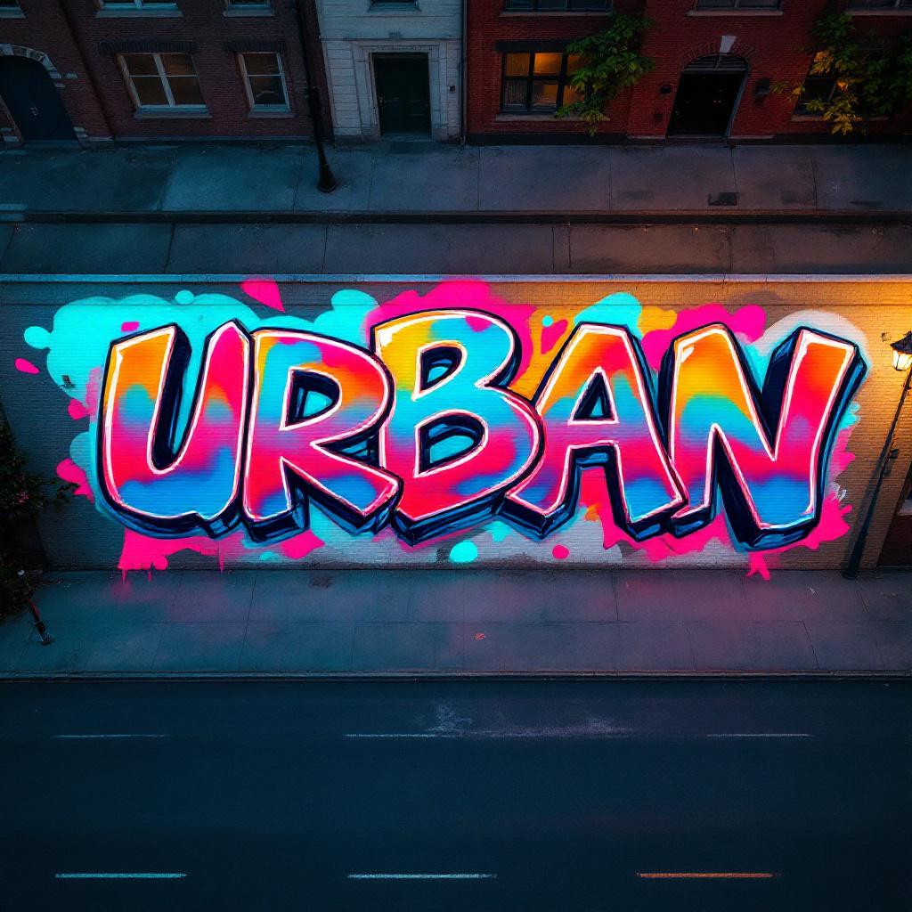 Urban vibrant bubble letters graffiti